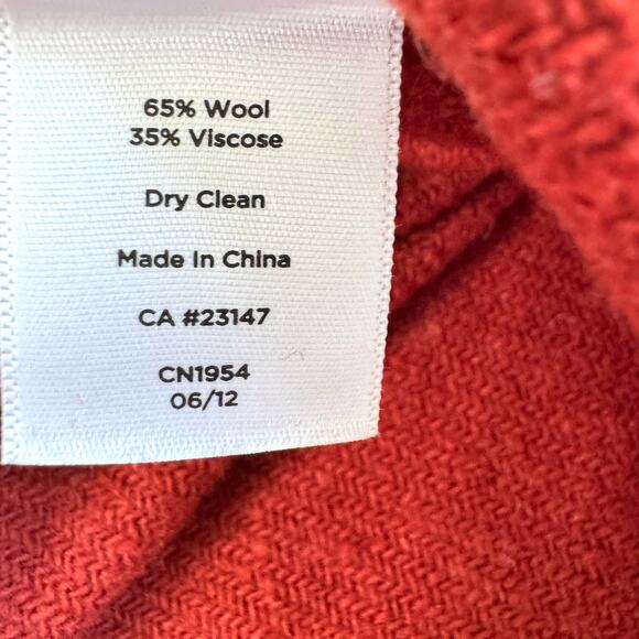 Talbots Womens Cardigan Wrap Shawl One Size Fringe Wool Blend Rust Orange - Picture 6 of 6